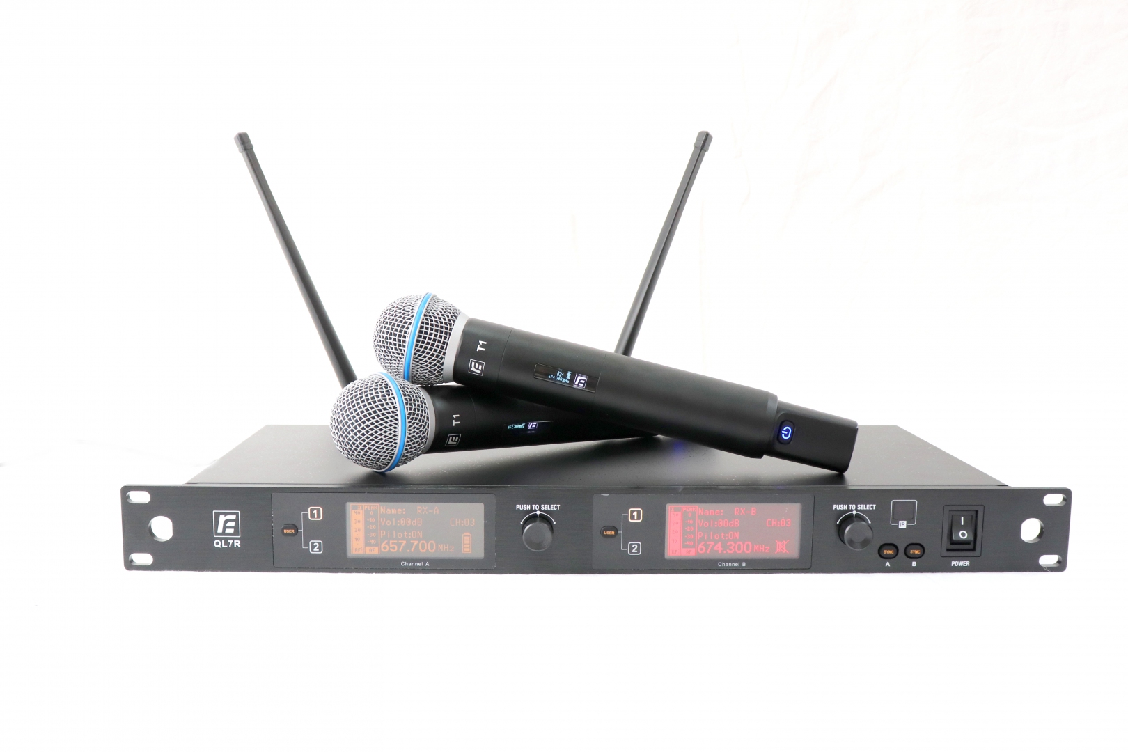RFIntell QL7R/T1-A 651,800-683,400 МГц 2-канальная радиосистема с 2-мя ручными микрофонами в Мурманске